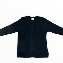 Carica l'immagine nel visualizzatore di Gallery, Maglione nero in misto lana di agnello
