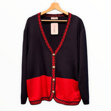 Carica l'immagine nel visualizzatore di Gallery, Cardigan in lana blu e rosso
